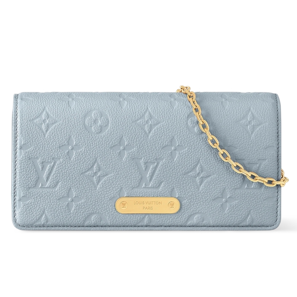 Louis Vuitton Light Blue Shoulder Bag with Gold Chain